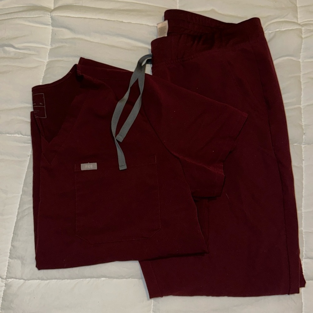 Figs Burgundy Scrubs